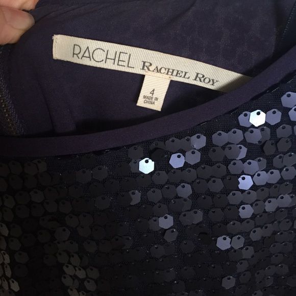 Navy blue Rachel Roy sequin dress, size 4 - Picture 4 of 4